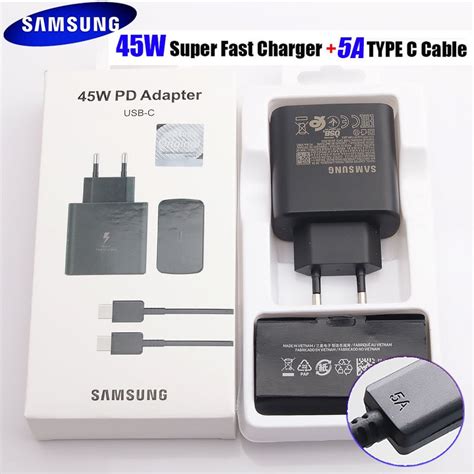 Carregador Samsung turbo Mione 45W Super Rápido Tipo C Adaptador