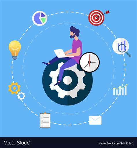 The Concept Of Worker Productivity Royalty Free Vector Image