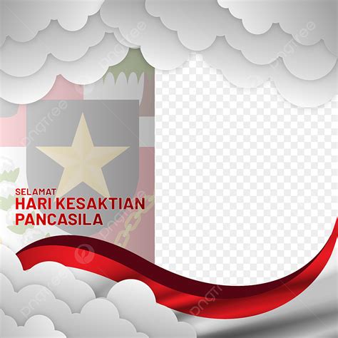 Pancasila Days Vector Hd Images Twibbon Pancasila Day With Cloud Frame