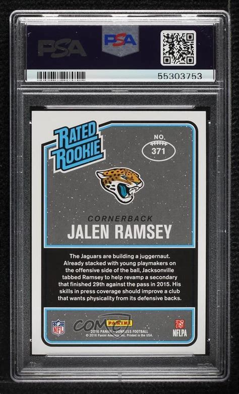 2016 Donruss Rated Rookies Press Proof Silver 100 Jalen Ramsey PSA 8