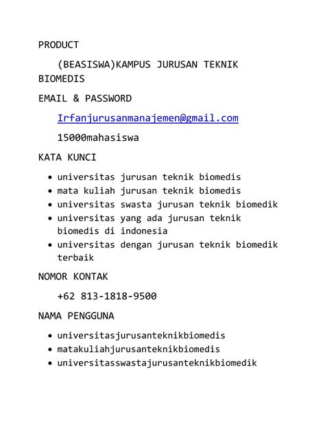 BEASISWA KAMPUS JURUSAN TEKNIK BIOMEDIS By Irfan Jurusanmanajemen Issuu