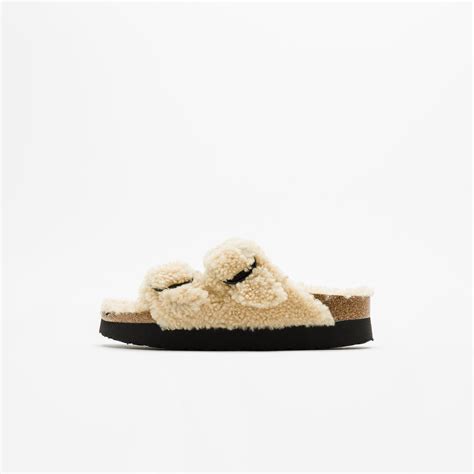 Birkenstock Arizona Big Buckle Shearling Sandals In Natural Lyst