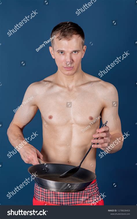 Sexy Naked Chef Apron Holding Frying Stock Photo 1278828403 Shutterstock