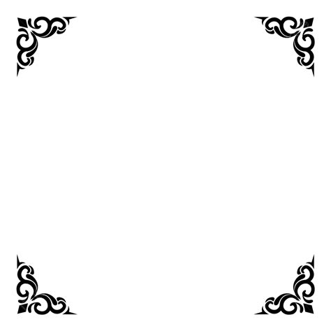 Canto Ornamentado Preto Png Canto Ornamentado Fronteiras Floral