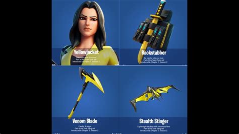 Fortnite New Starter Pack Yellow Jacket Skin Venom Blade Pick Axe