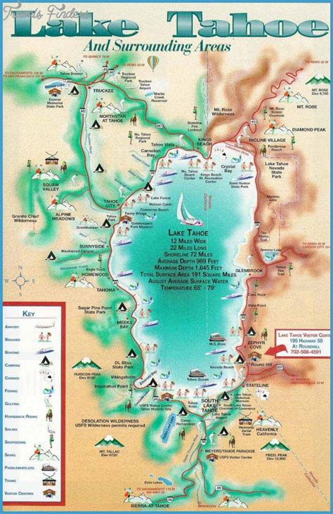 South Lake Tahoe Map Travelsfinderscom