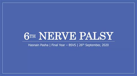 6th Nerve Palsy Ppt