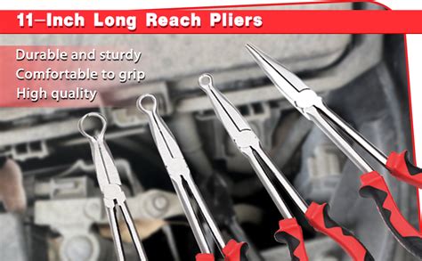 Leontool Inch Long Reach Hose Grip Pliers Long Reach Ring Nose Plers