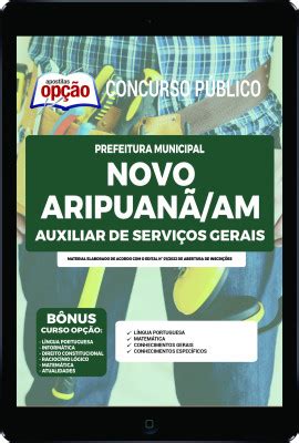 Apostila Prefeitura Novo Aripuanã PDF Auxiliar de Serviços Gerais 2022