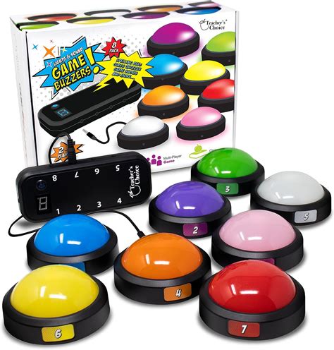 Teachers Choice 8 Player Light Up Game Buzzer System Displays The