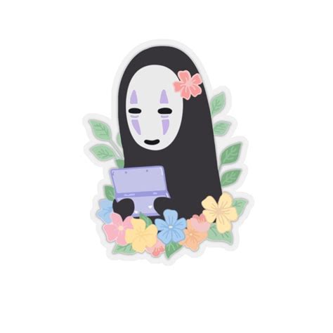 Spirited Away No Face Kaonashi Cute Flower Sticker Ghibli Store