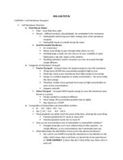 Biol Test Biol Test Chapter Cell Membrane Transport