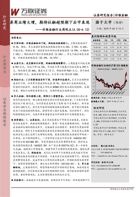 金融 2019 04 15 缴文超、张译从、喻刚、孔文彬 万联证券 我