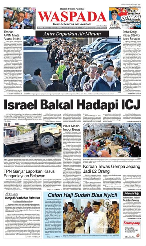 Waspada Kamis Januari Epaper Harian Waspada