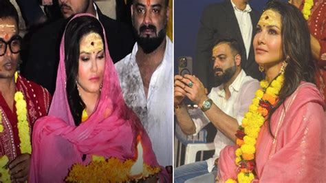 Varanasi के घाट पर पहुंची Sunny Leone गंगा आरती में हुईं शामिल एक झलक