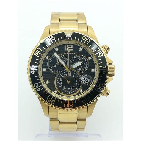 Reloj De Cuarzo LANSCOTTE Symbol Chronograph Dorado Con Estuche De