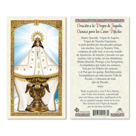 Oracion A Nuestra Senora De Juquila Prayer Card Etsy