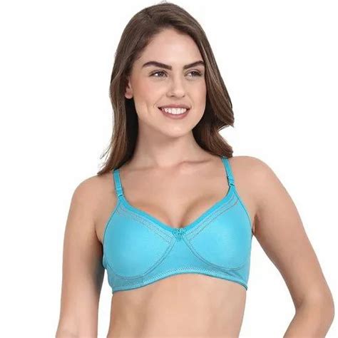 Plain Non Padded Deevaz Cotton Everyday Bra Blue Size 36b 36c At Rs