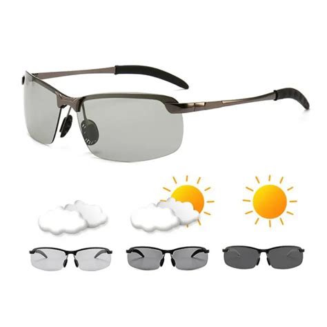 2022 Aluminum Rimless Photochromic Sunglasses Men Polarized Day Night