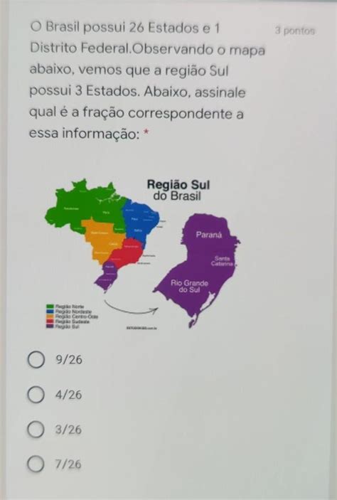 Pontos O Brasil Possui Estados E Distrito Federal Observando O