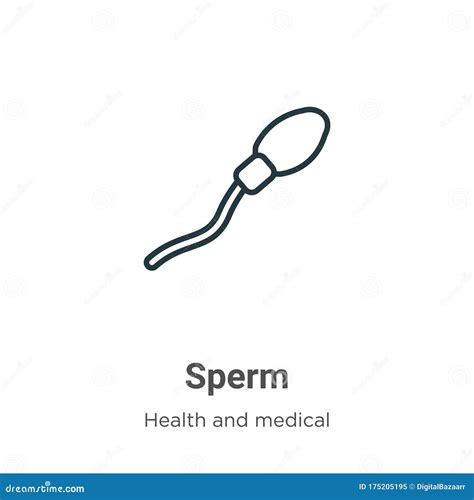 Sperm Outline Vector Icon Thin Line Black Sperm Icon Flat Vector