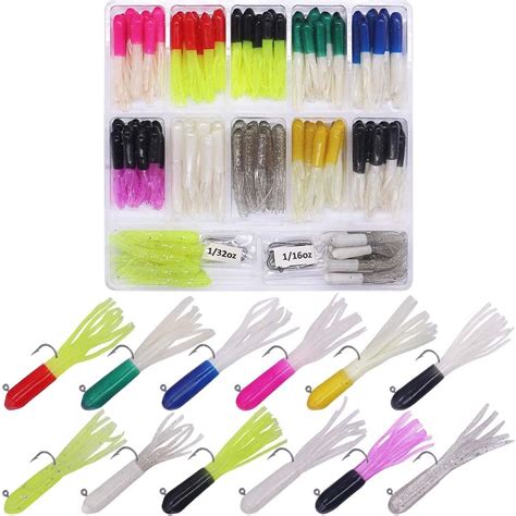 Amazon Tube Bait Crappie Lures Tube Jigs Heads Panfish Kit