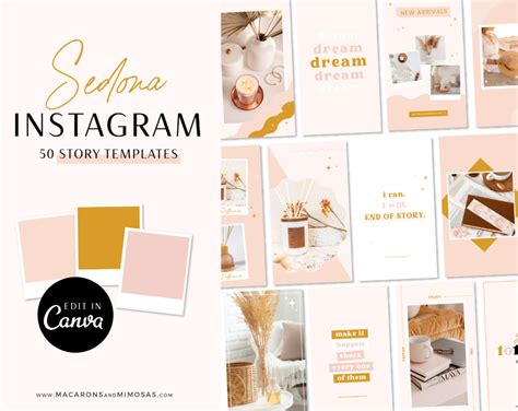 Boho Story Reel Templates Canva • Macarons And Mimosas