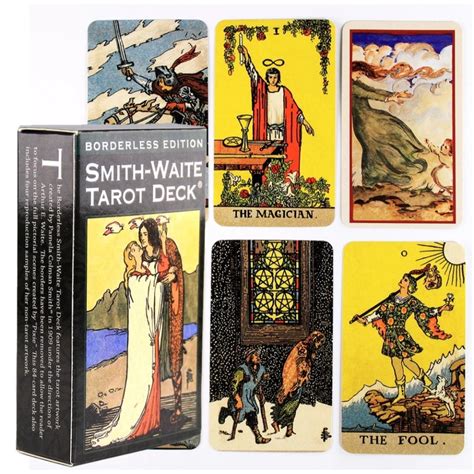 Smith Waite Tarot Deck Borderless Edition Versão De Bolso Tarô Rider