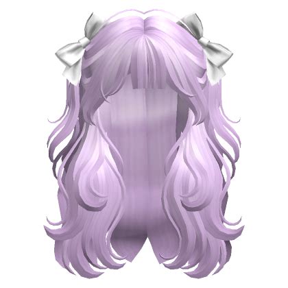 Wavy Half Up Pigtails With Ribbons Light Purple Roblox