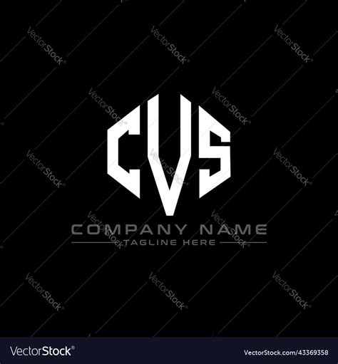 Cvs Letter Logo Design With Polygon Shape Vector Image