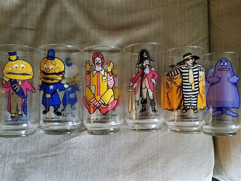 Vtg Mcdonalds Drinking Glasses 1970s Original Collector Series Set Of