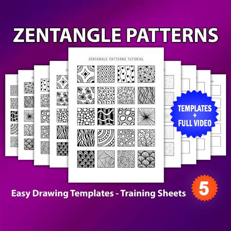 Zentangle Training Sheets For Beginners Easy Zentangle Patterns Worksheets Library