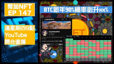 幣加nft Ep 147－btc新年90機率必升xx｜逢星期四9點youtube 開台直播 Youtube