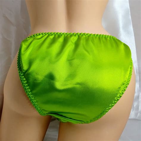 Lime Green Satin String Bikini Classic Joe Boxer Style Etsy