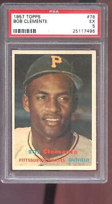 1957 Topps 76 Bob Clemente Roberto Clemente PSA 5 Graded Baseball Card