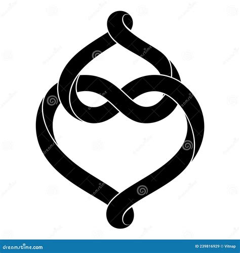 Two Hearts Intertwine Forming An Infinity Sign Made Of Stippled Mobius Strips. Symbol Of Eternal ...