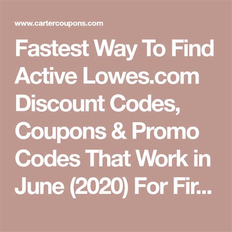 Fastest Way To Find Active Lowes Discount Codes Coupons Promo