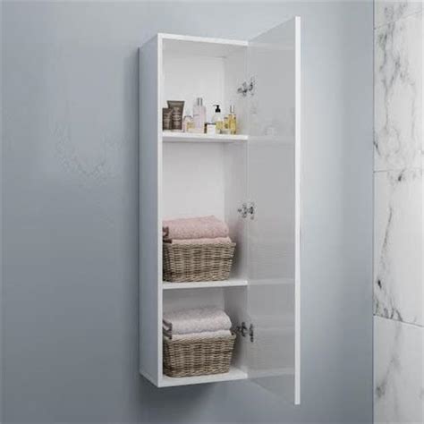 1200mm Tall Bathroom Wall Hung Storage Cabinet Cupboard Modern Soft Close White Ebay