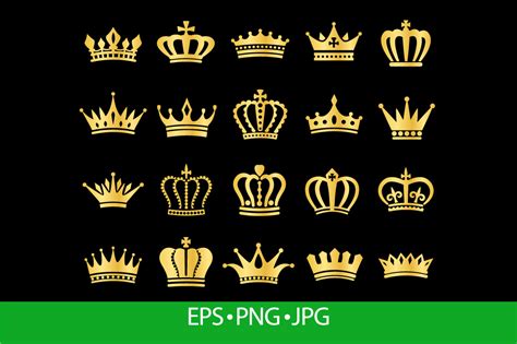 Royal Gold King Crowns Icon Silhouette Gráfico Por Frogella Stock