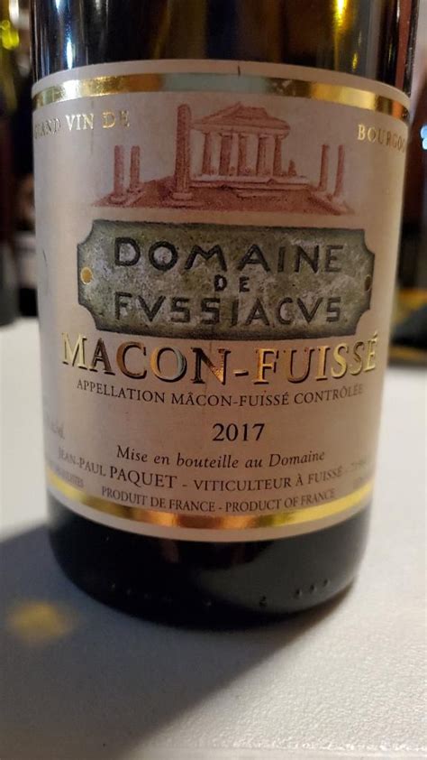 Jean Paul Paquet M Con Fuiss Domaine De Fussiacus France