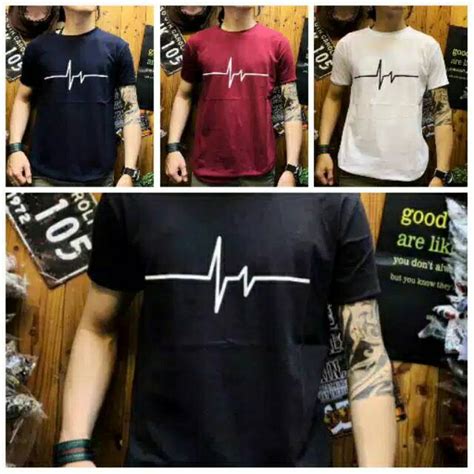 Jual Antomat Kaos Pria Katun Pe S Detak Jantung Shopee Indonesia