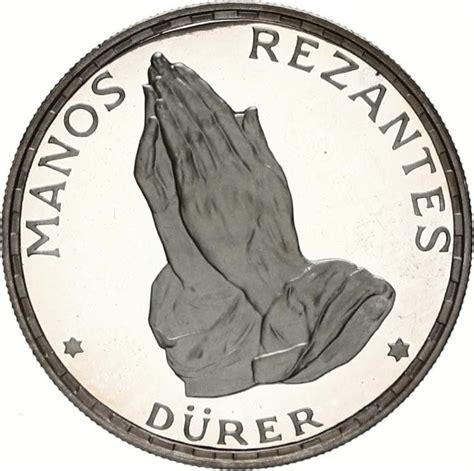 50 Pesetas Guineanas Dürer s Praying Hands Guinea Ecuatorial Numista