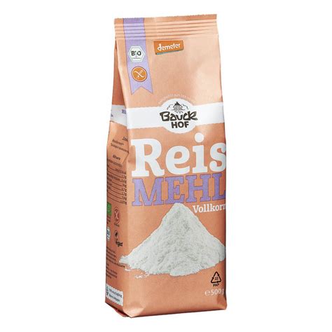 Bauckhof Reismehl Vollkorn Glutenfrei Demeter 500 G