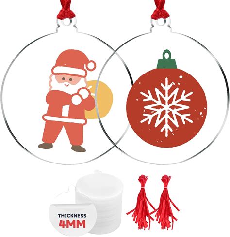 Buy Htvront Acrylic Ornament Blanks 20pcs 3inchx4mm Extra Thick Clear