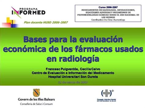 PPT Bases Para La Evaluaci N Econ Mica De Los F Rmacos Usados En