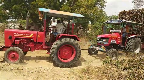 Mahindra Arjun 555 Di Pulling Loaded Trailer Of Sugarcane Mahindra