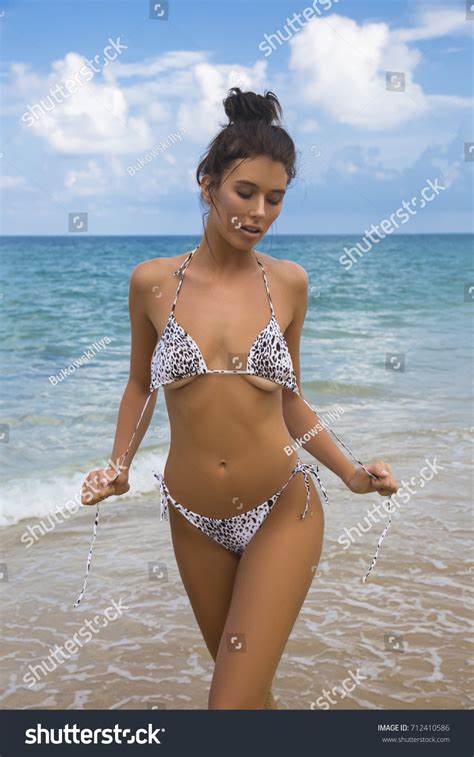 Beautiful Sexy Woman Bikini Posing On Stock Photo 712410586 Shutterstock