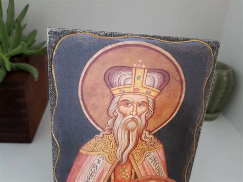 Saint Melchizedek Orthodox Icon Priest Melchizedek Old Etsy