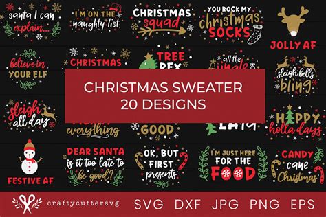 Christmas Sweater Designs | Christmas Bundle 20 Designs Graphic by ...