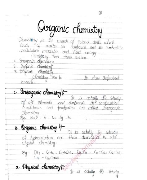 Bsc St Year Important Topics Organic Chemistry Handwritten Notes